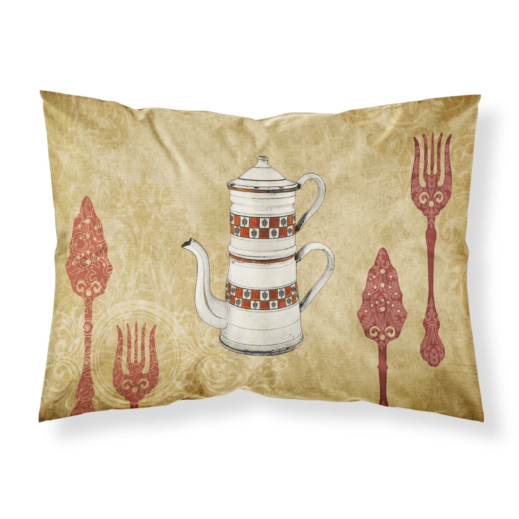 'Caroline'S Treasures Sb3088Pillowcase Teapot Welcome Moisture Wicking Fabric Standard Pillowcase, Large, Multicolor'