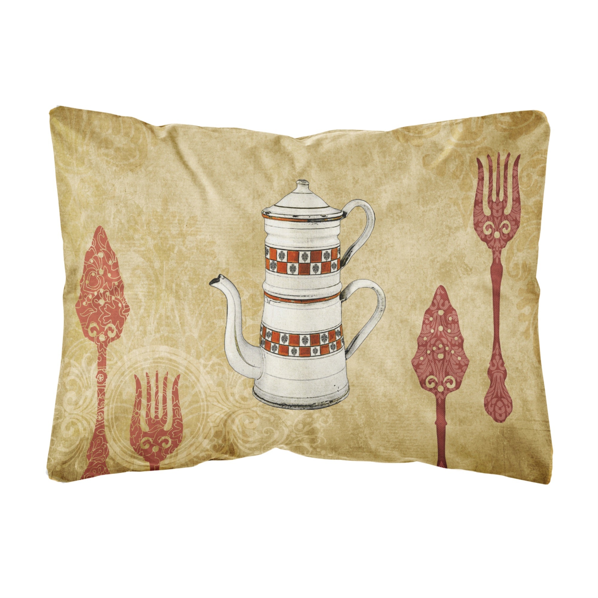 'Caroline'S Treasures Sb3088Pw1216 Teapot Welcome Canvas Fabric Decorative Pillow, Large, Multicolor'