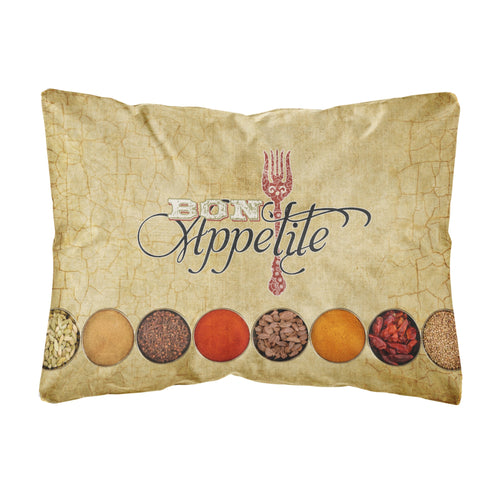 'Caroline'S Treasures Sb3089Pw1216 Bon Appetite & Spices Canvas Fabric Decorative Pillow, Large, Multicolor'