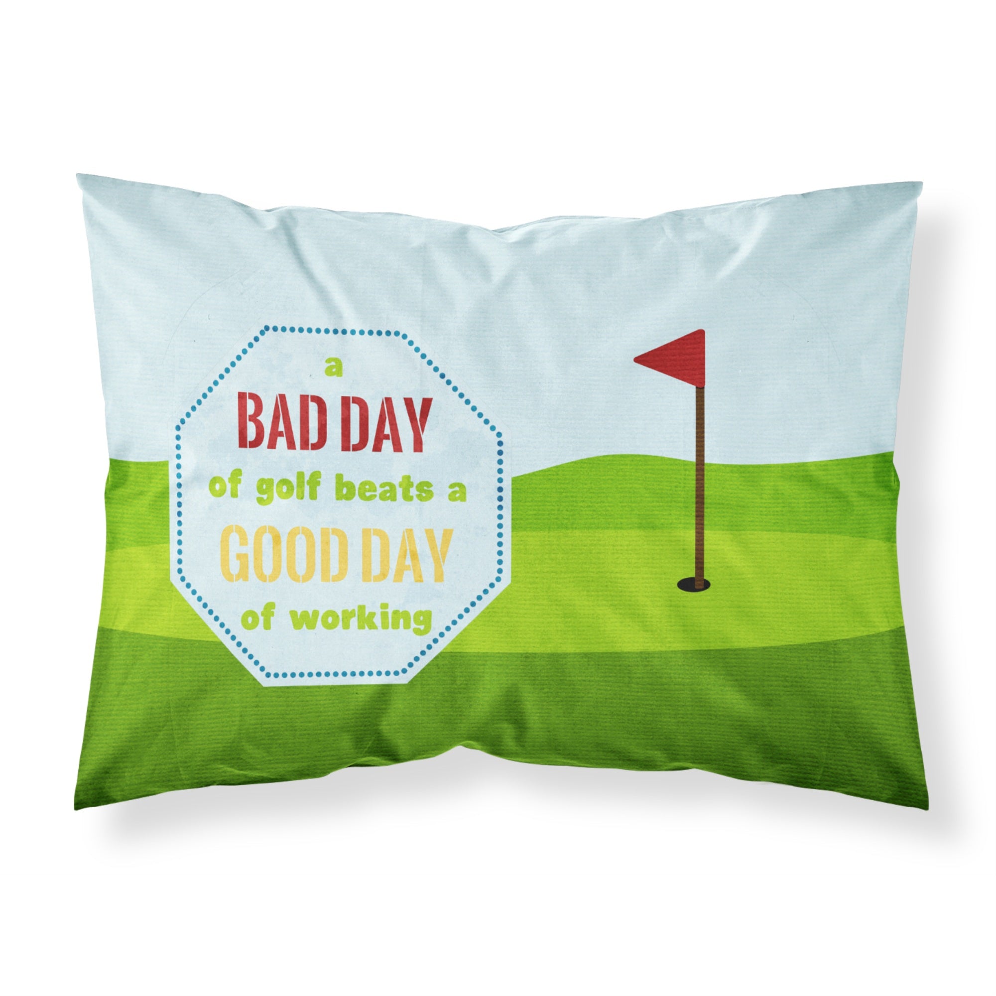 'Caroline'S Treasures Sb3091Pillowcase A Bad Day At Golf Moisture Wicking Fabric Standard Pillowcase, Large, Multicolor'