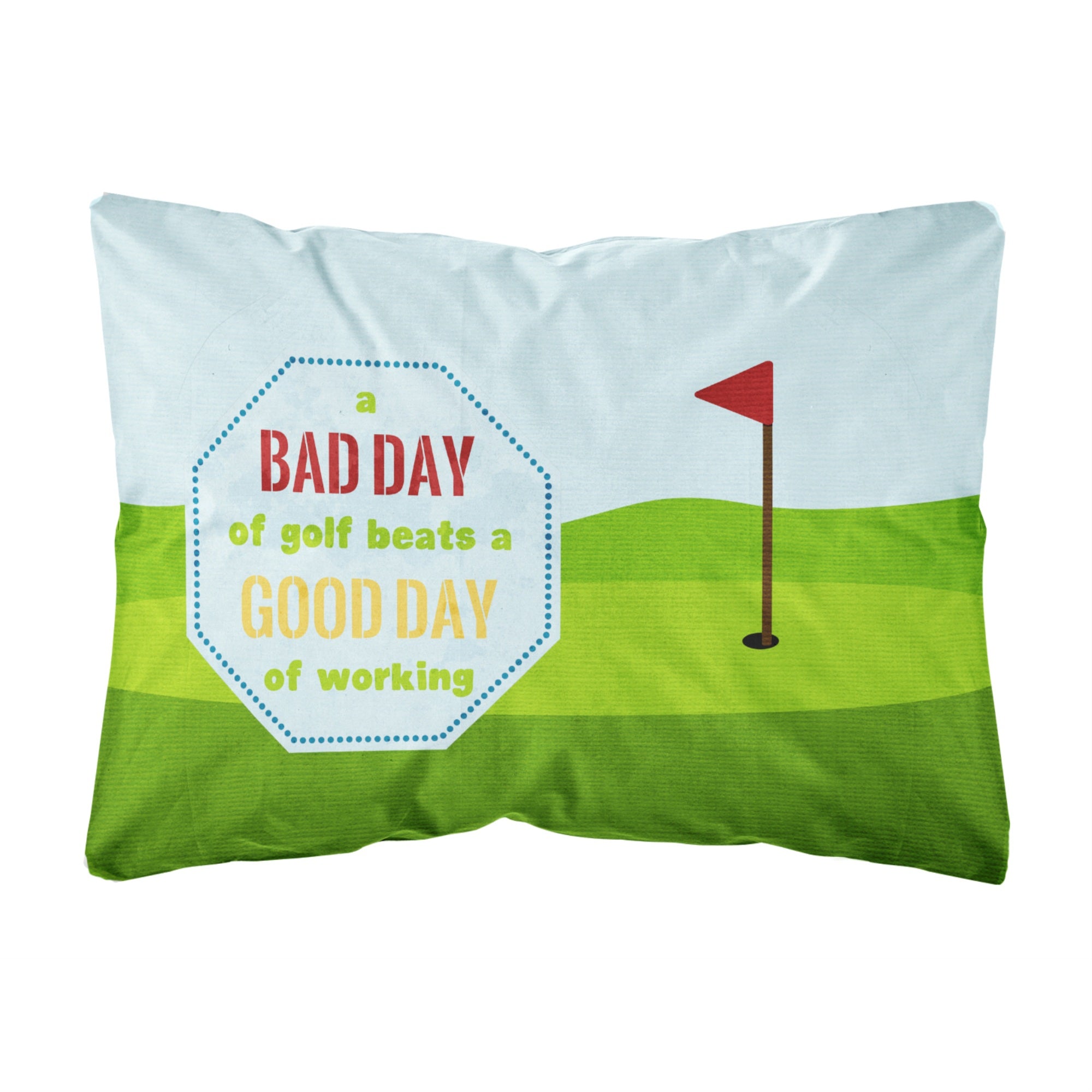 'Caroline'S Treasures Sb3091Pw1216 A Bad Day At Golf Canvas Fabric Decorative Pillow, Large, Multicolor'