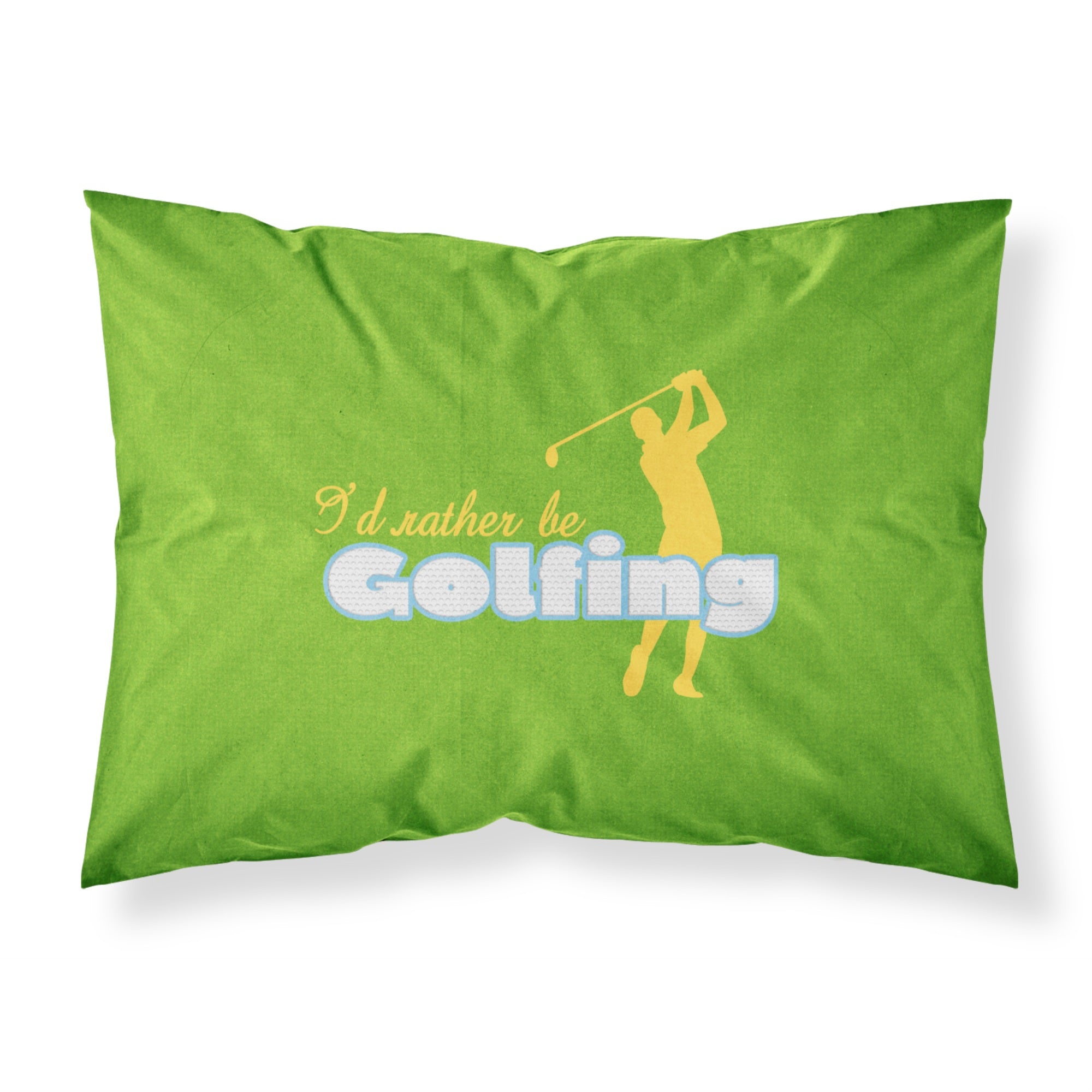 'Caroline'S Treasures Sb3092Pillowcase I'D Rather Be Golfing Man On Green Moisture Wicking Fabric Standard Pillowcase, Large, M
