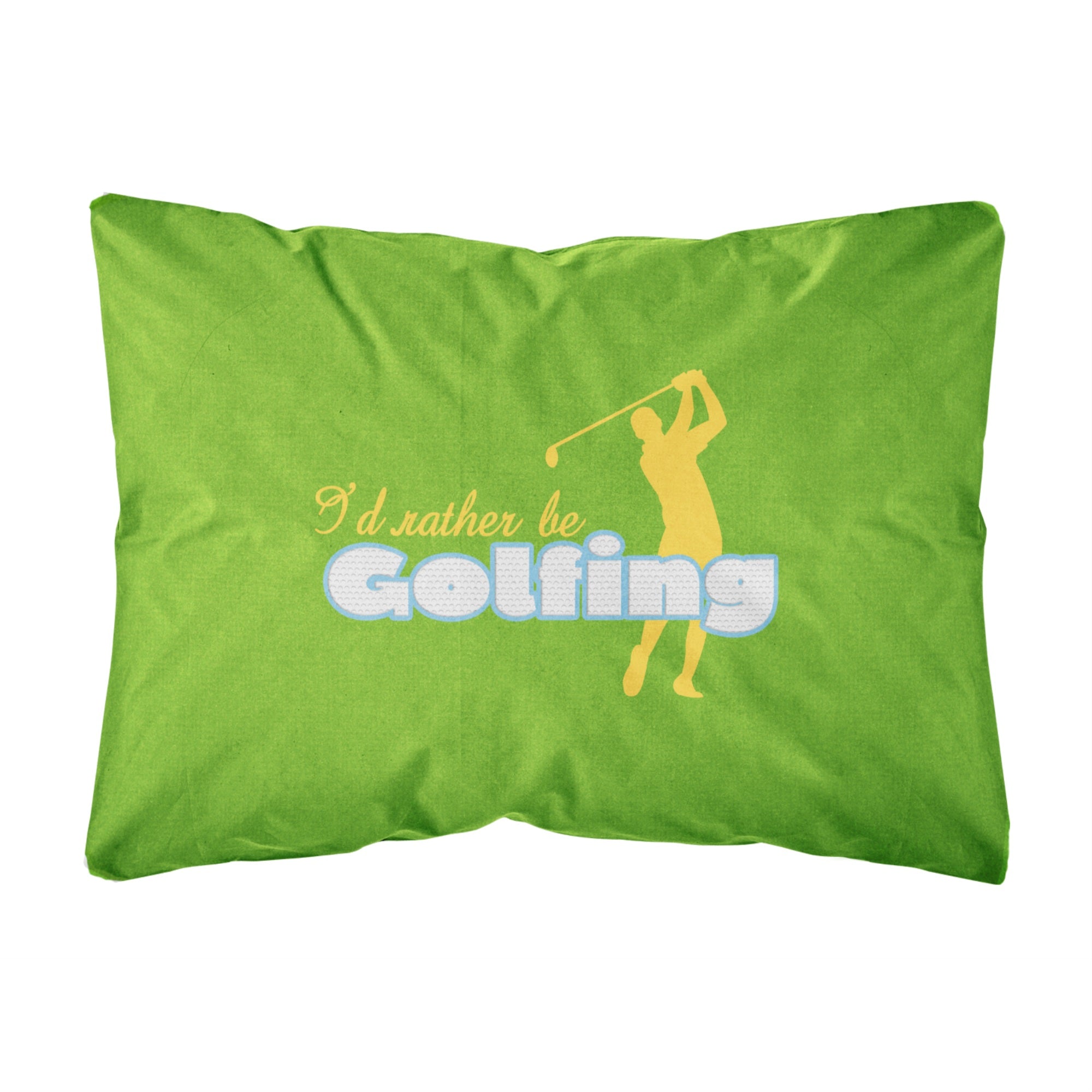 'Caroline'S Treasures I'D Rather Be Golfing Man On Green Canvas Fabric Decorative Pillow, Large, Multicolor'