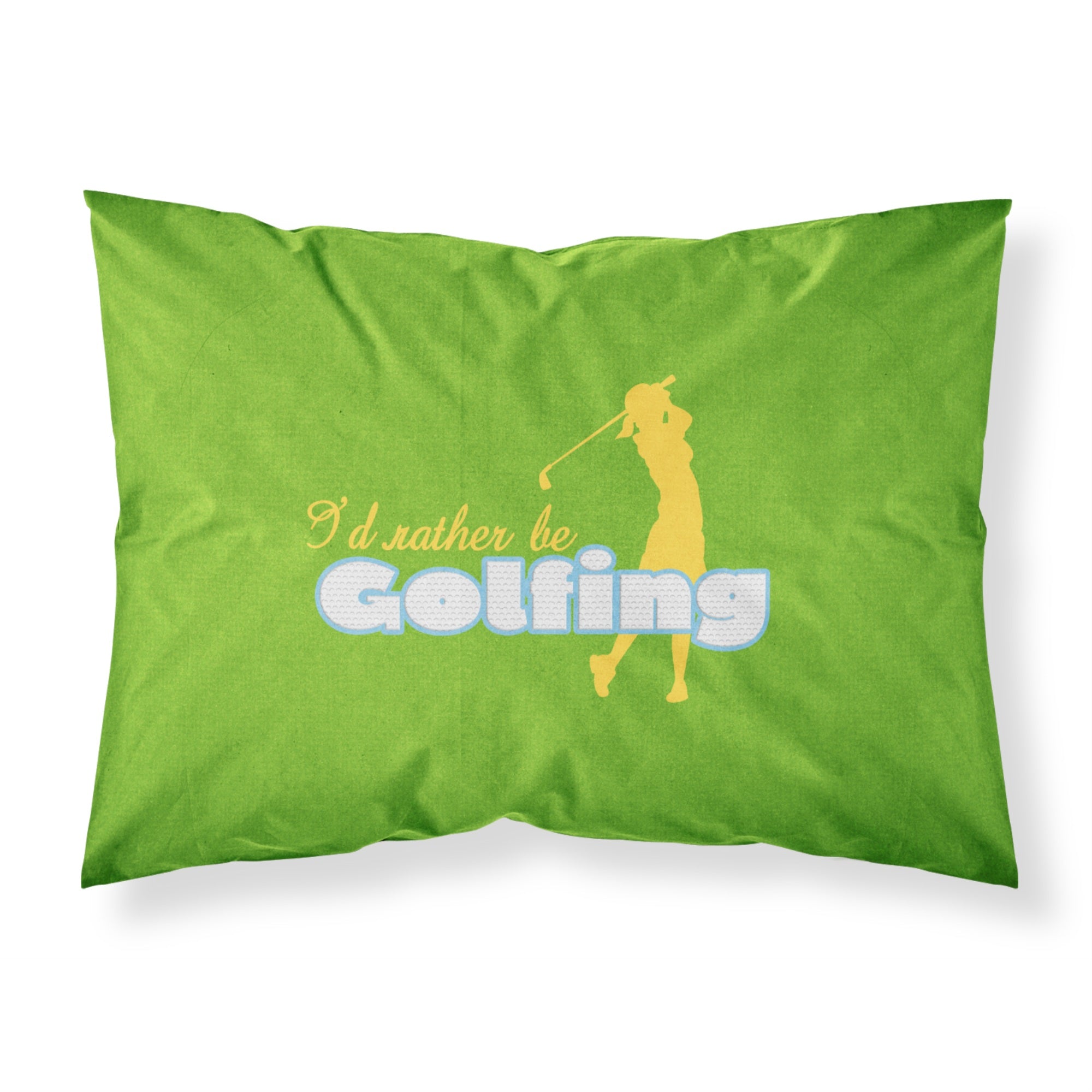 'Caroline'S Treasures Sb3093Pillowcase I'D Rather Be Golfing Woman On Green Moisture Wicking Fabric Standard Pillowcase, Large,