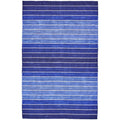 5' X 8' Striped Hand-Tufted Wool/Cotton Blue Area Rug