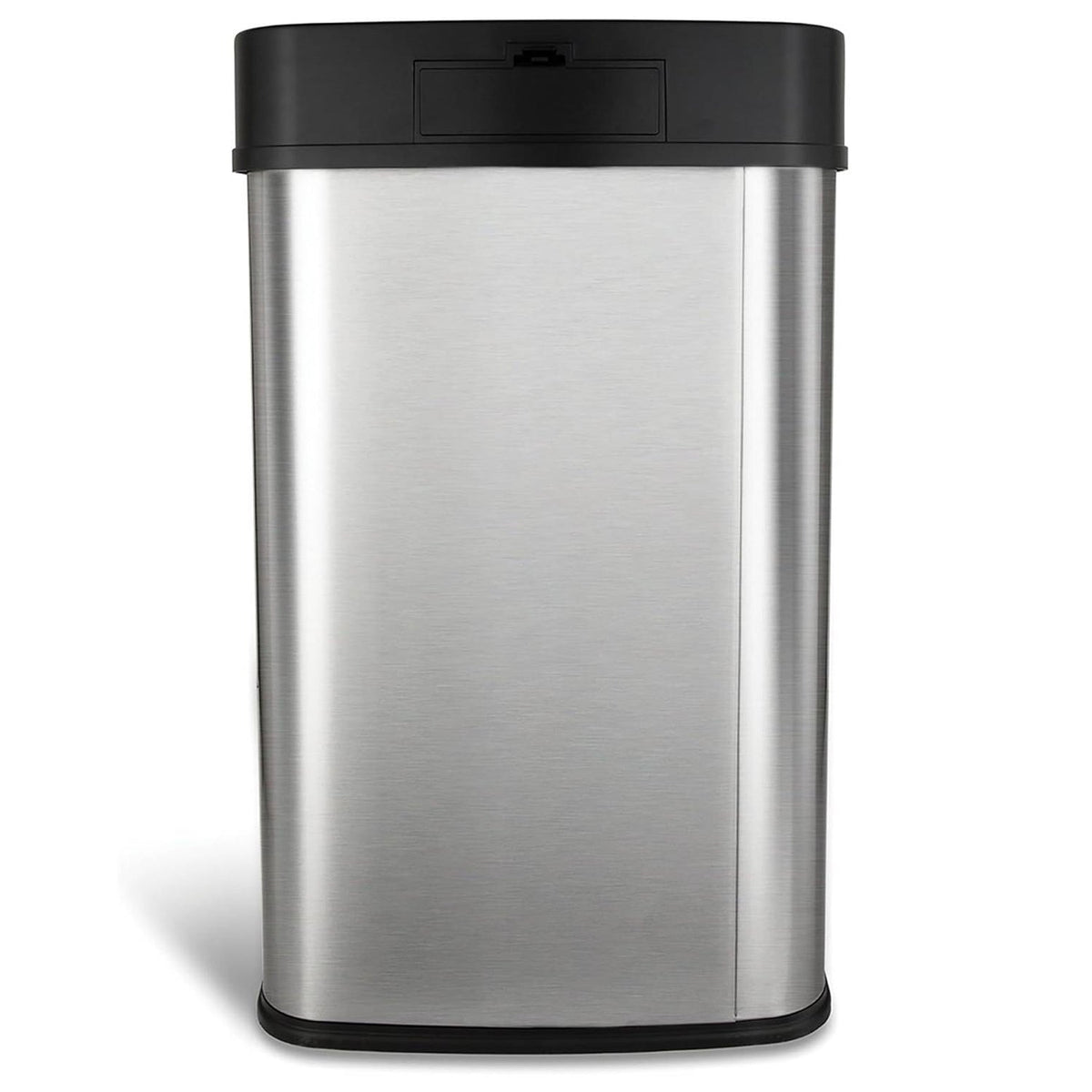 Silver/Black 13-Gallon Stainless Steel Kitchen Trash Can with Motion Sensor Lid