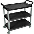 Luxor Large 3 Shelf Black Serving Cart