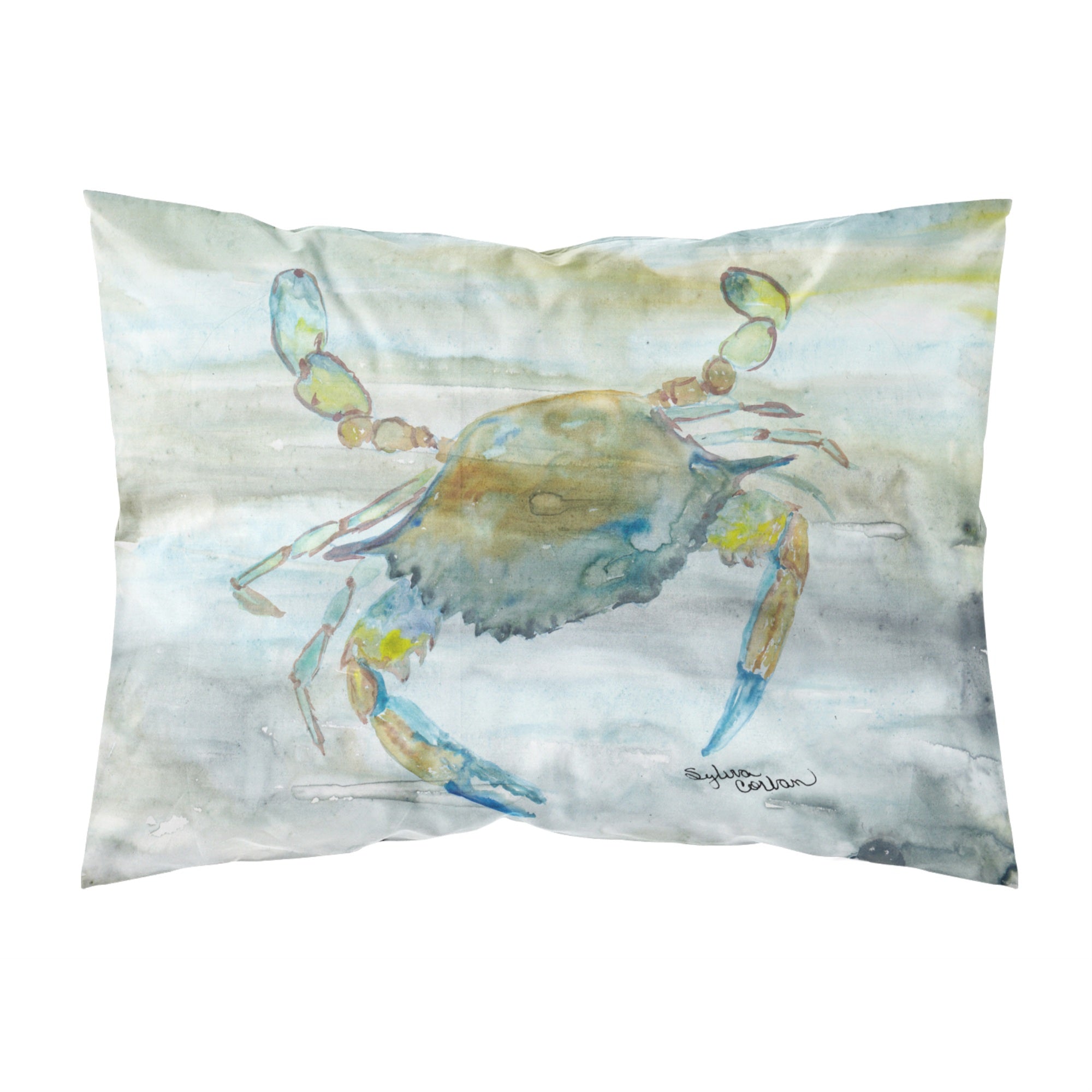 'Caroline'S Treasures Blue Crab #2 Watercolor Fabric Standard Pillowcases, Multicolor'