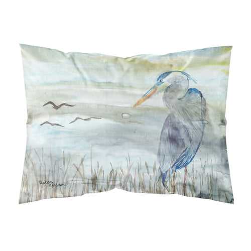 'Caroline'S Treasures Blue Heron Watercolor Fabric Standard Pillowcases, Multicolor'