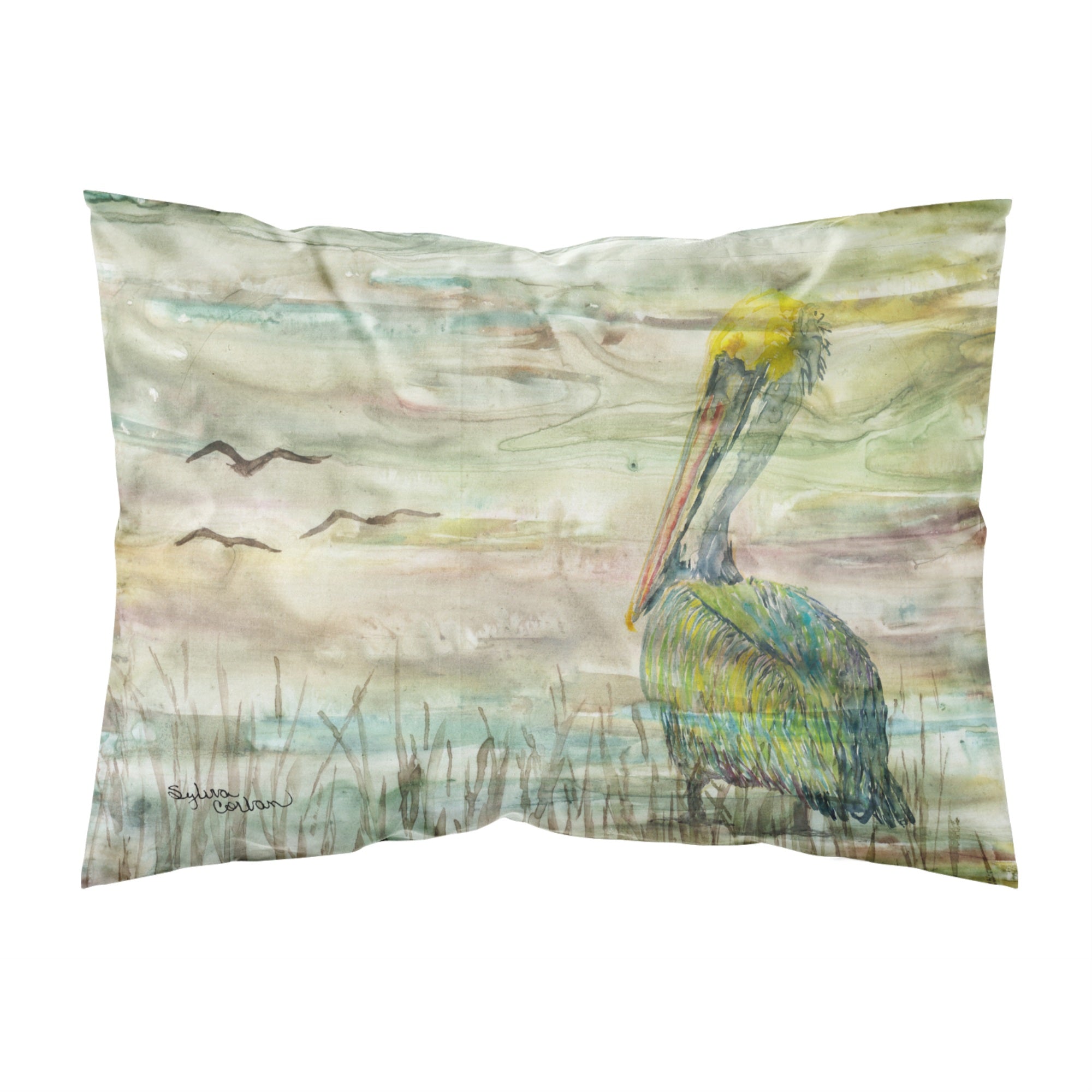 'Caroline'S Treasures Pelican Sunset Fabric Standard Pillowcases, Multicolor'