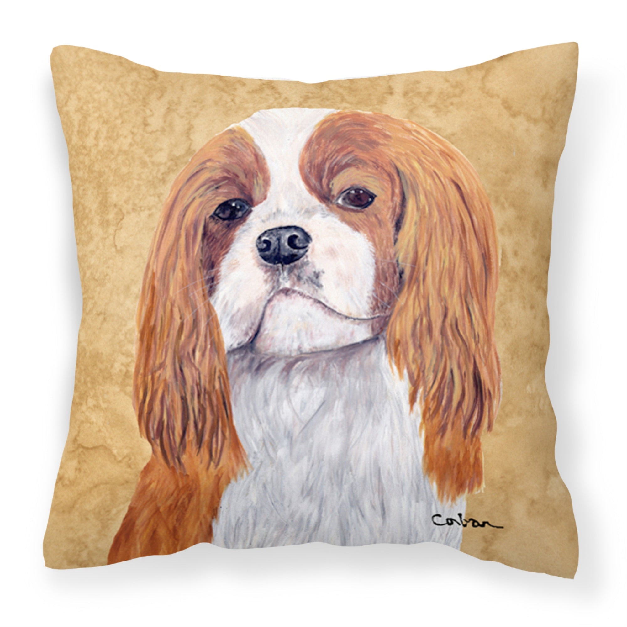 'Caroline'S Treasures Sc9118Pw1414 Cavalier Spaniel Decorative Canvas Fabric Pillow, Large, Multicolor'