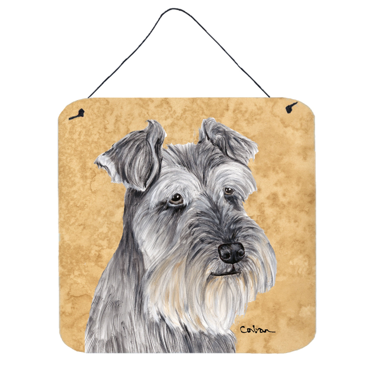 CarolineS Treasures Sc9119Ds66 Schnauzer Aluminum Metal Wall Or Door Hanging Prints, 6 X 6 Inch  Inch , Multicolor