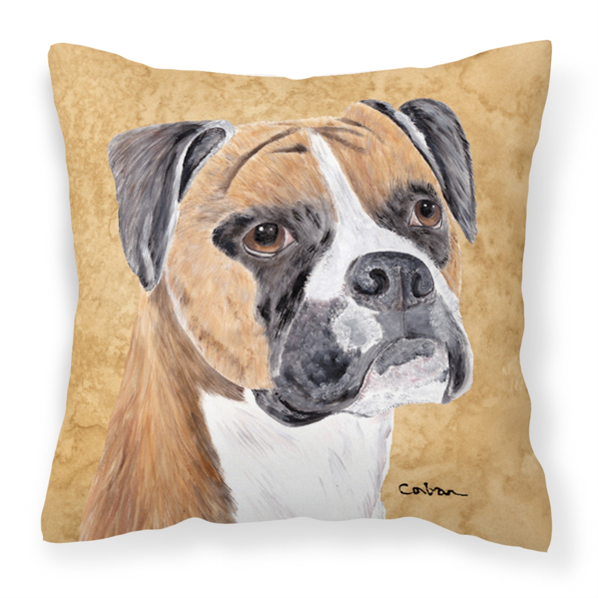 'Caroline'S Treasures Sc9121Pw1414 Boxer Decorative Canvas Fabric Pillow, Large, Multicolor'