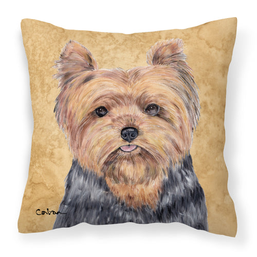 'Caroline'S Treasures Sc9123Pw1414 Yorkie Decorative Canvas Fabric Pillow, Large, Multicolor'