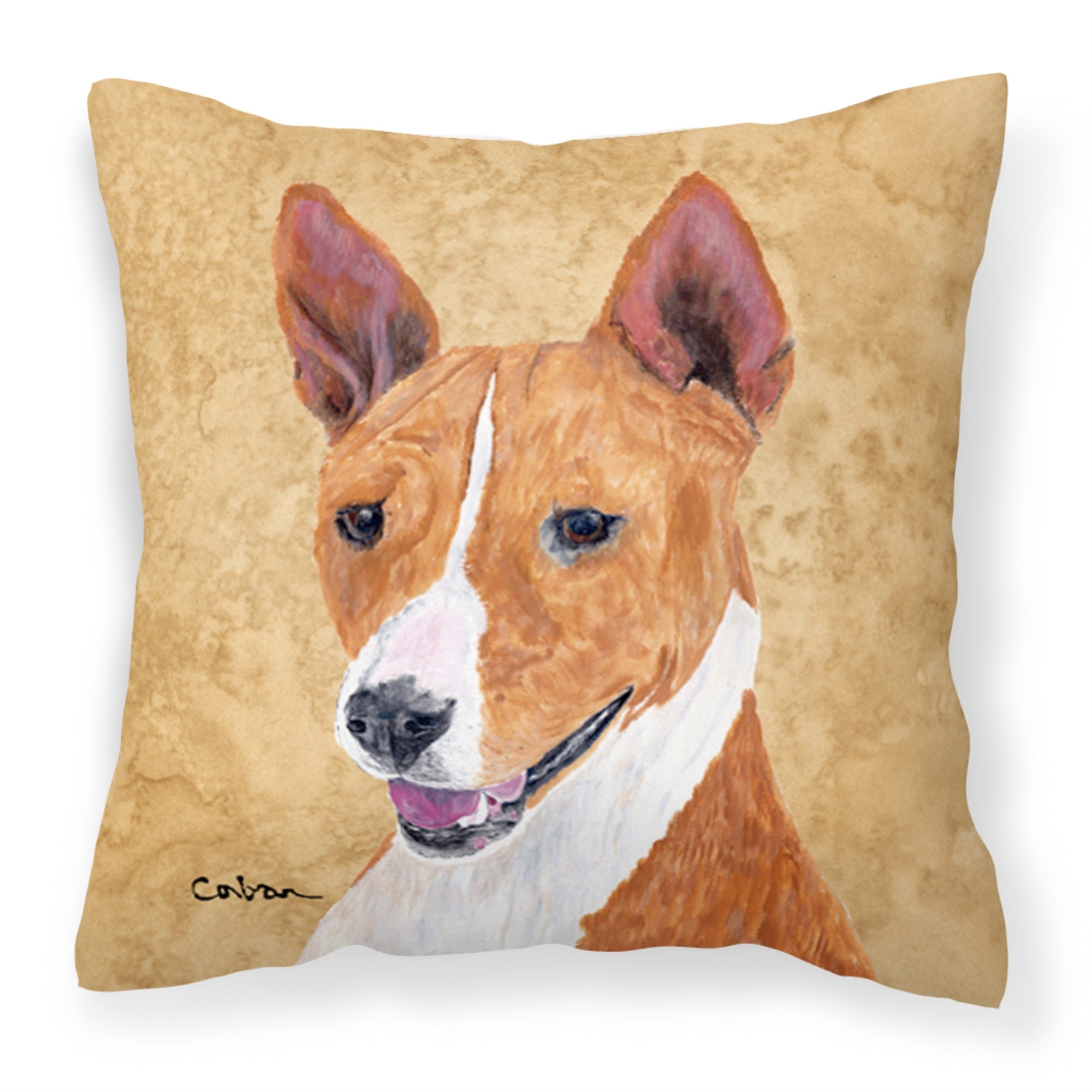 'Caroline'S Treasures Sc9124Pw1414 Basenji Decorative Canvas Fabric Pillow, Large, Multicolor'