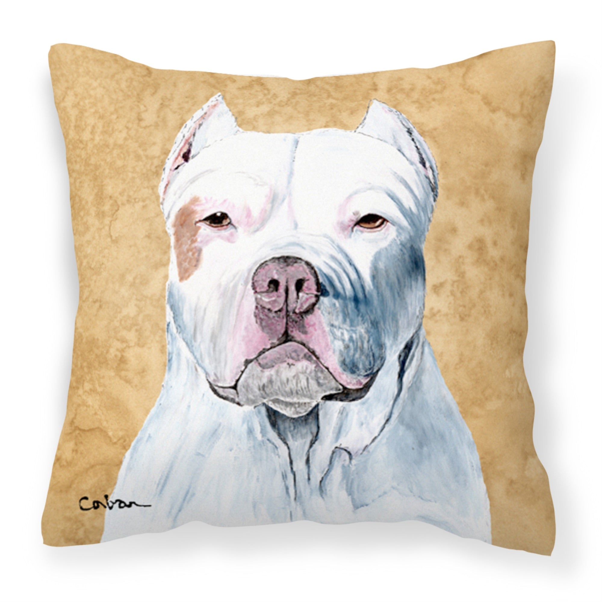 'Caroline'S Treasures Sc9130Pw1414 Pit Bull Decorative Canvas Fabric Pillow, Large, Multicolor'
