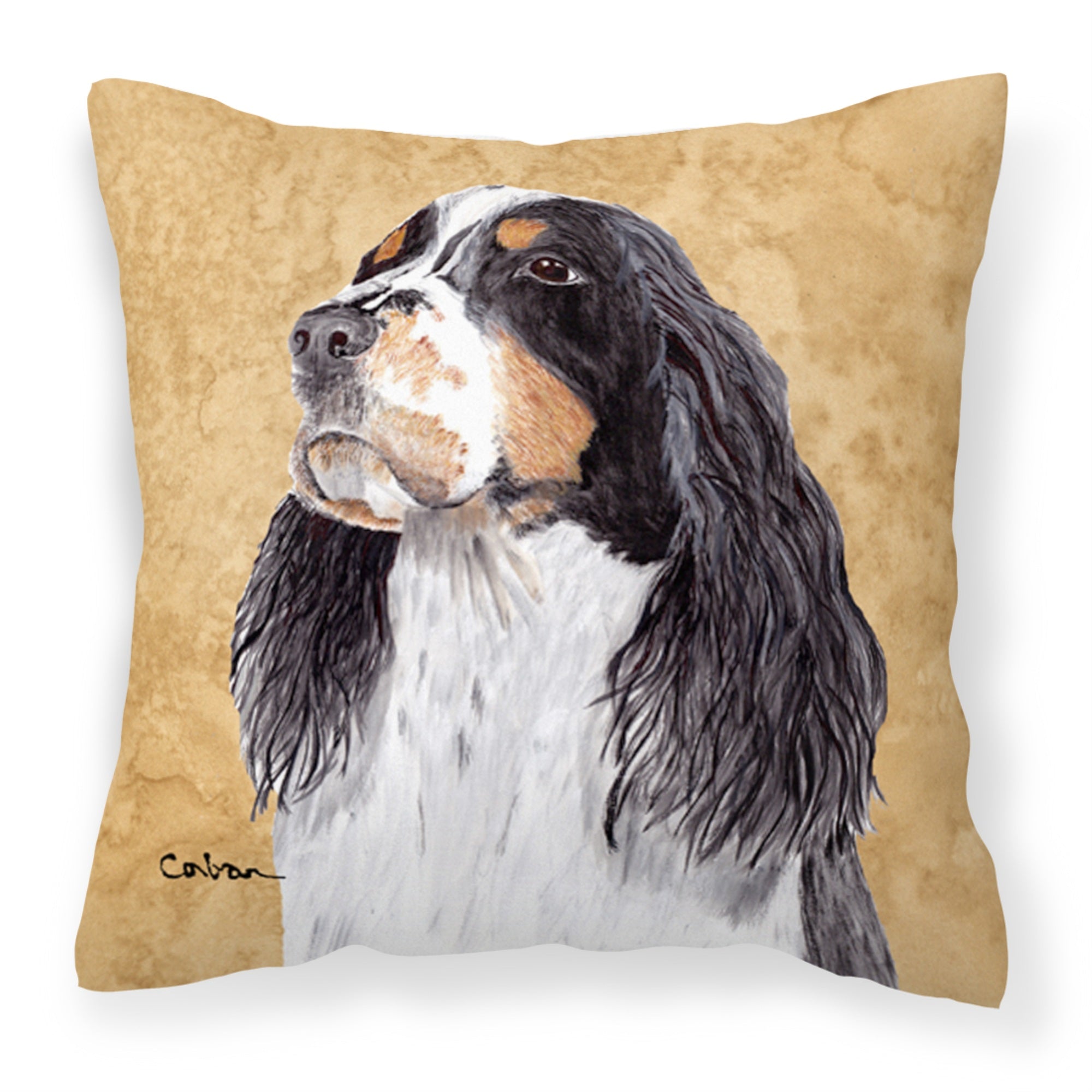 'Caroline'S Treasures Sc9134Pw1414 Springer Spaniel Decorative Canvas Fabric Pillow, Large, Multicolor'