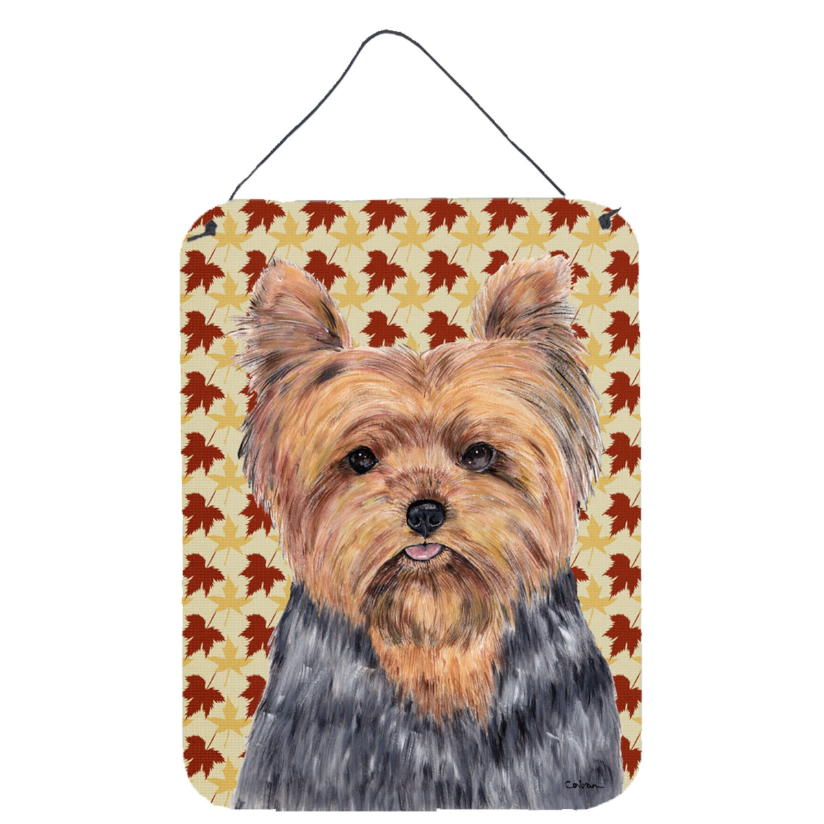 Inch CarolineS Treasures Sc9228Ds1216 Yorkie Fall Leaves Portrait Aluminium Metal Wall Or Door Hanging Prints, 16 Inch  Inch  X 12 Inch  Inch , Multico