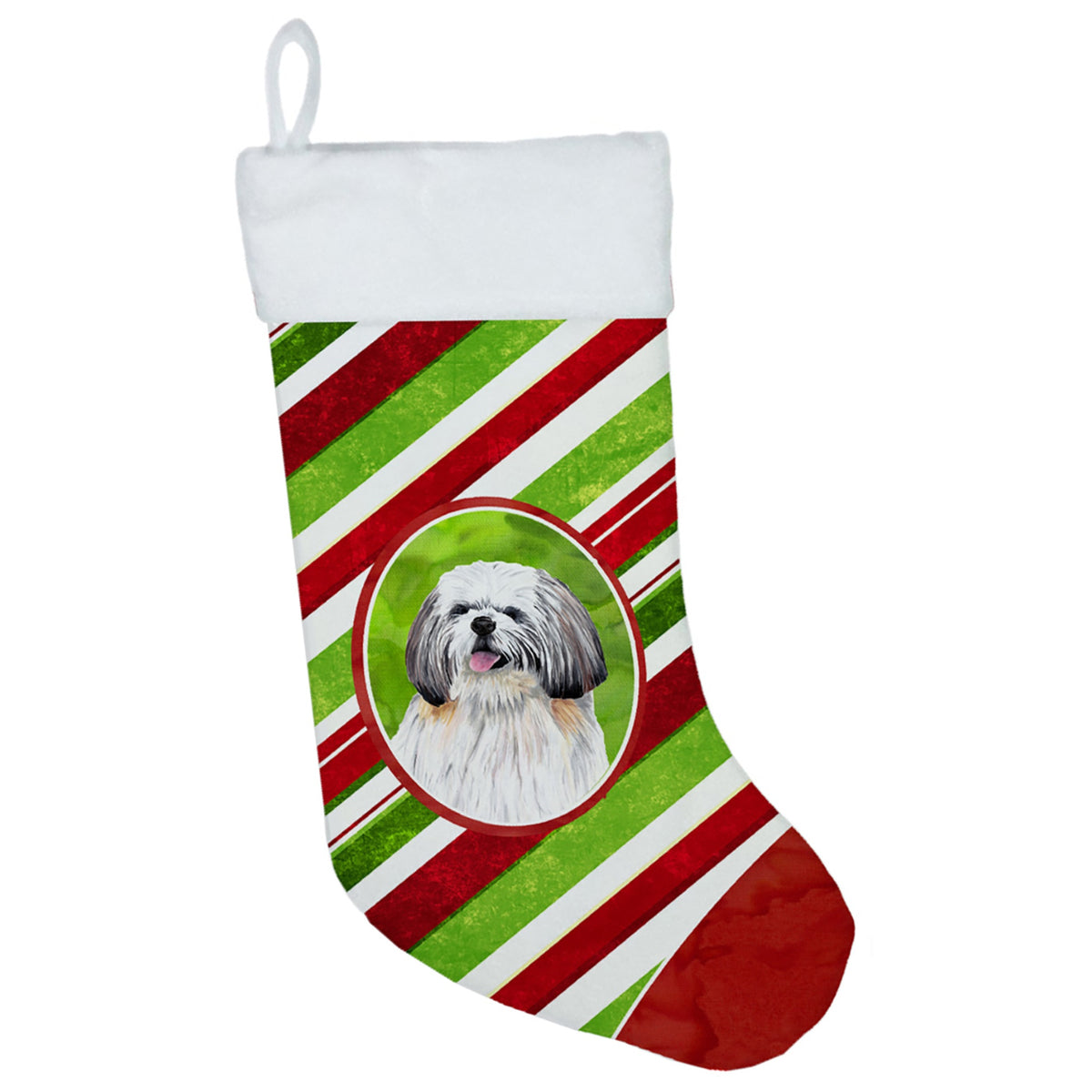 CarolineS Treasures Shih Tzu Candy Cane Holiday Christmas Stocking, 11 X 18 Inch  Inch , Multicolor