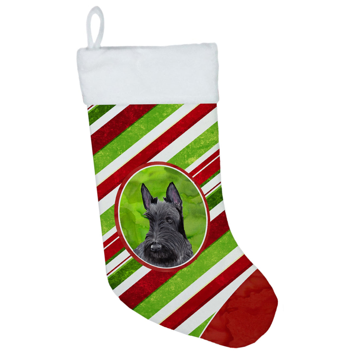 CarolineS Treasures Scottish Terrier Candy Cane, 11 X 18, Multicolor Christmas, Holiday Stocking, Decoration