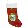 CarolineS Treasures Pit Bull Red And Green Snowflakes Holiday Christmas Stocking, 11 X 18 Inch  Inch , Multicolor