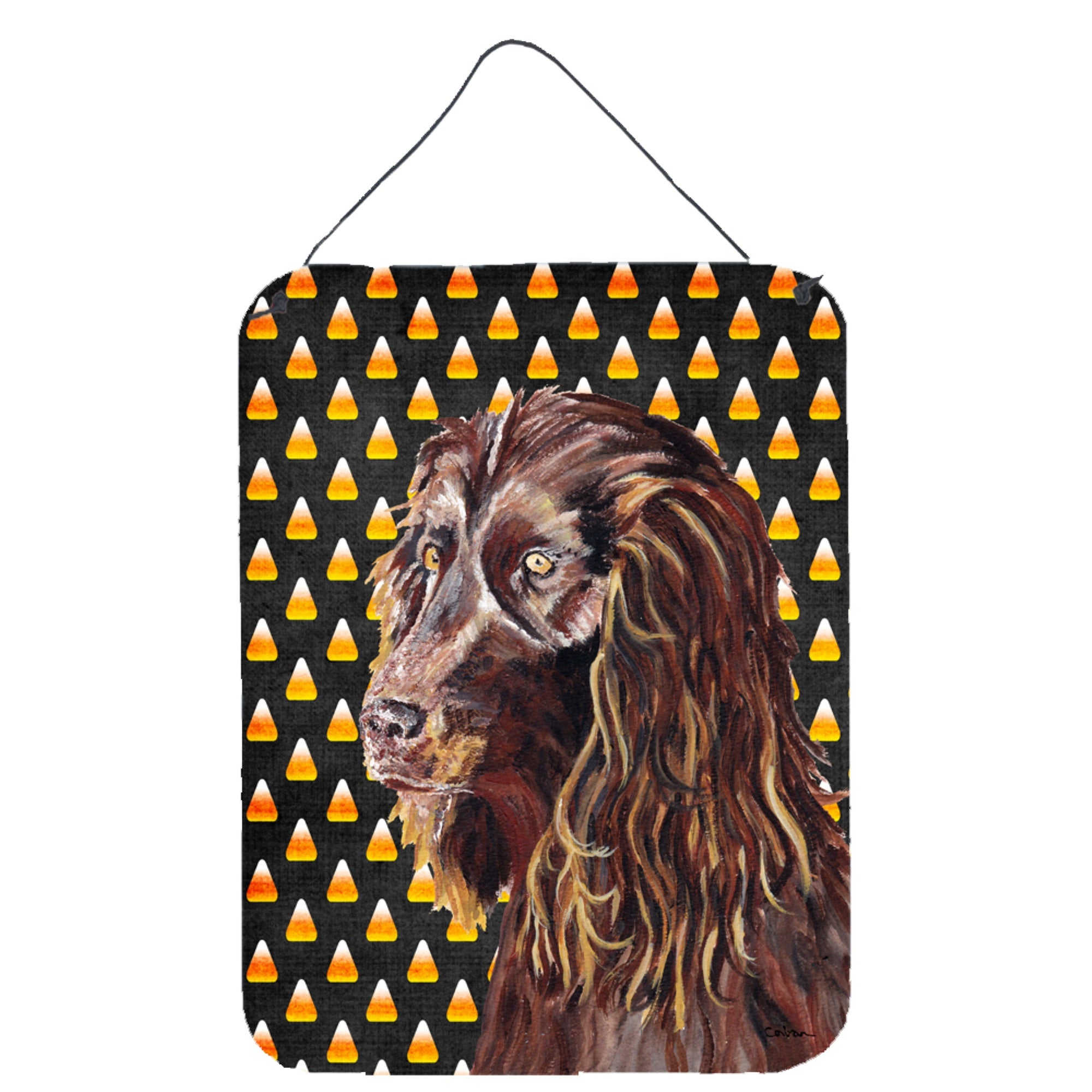 Carolines Treasures Boykin Spaniel Halloween Candy Corn Aluminium Metal Wall or Door Hanging Prints 16 x 12