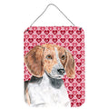 Carolines Treasures English Foxhound Valentines Love Aluminium Metal Wall or Door Hanging Prints 16 x 12