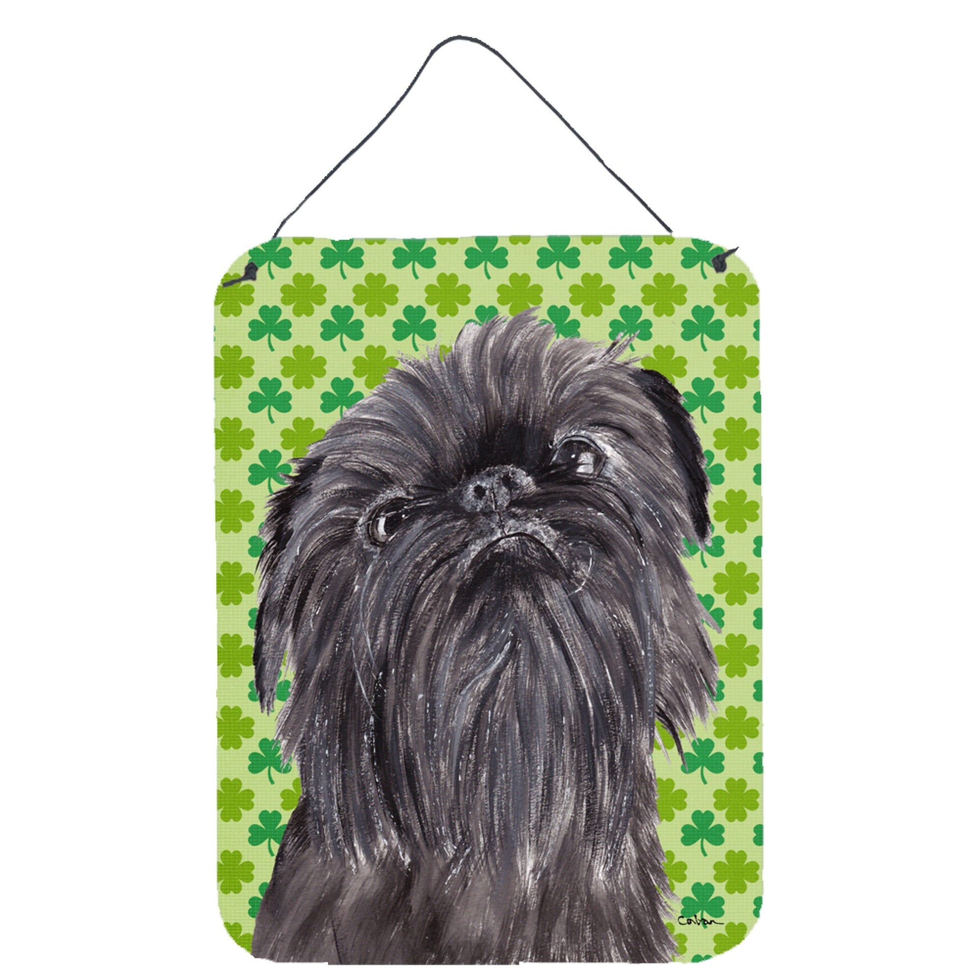Carolines Treasures SC9573DS1216 Brussels Griffon St Patricks Irish Aluminium Metal Wall or Door Hanging Prints 16 x 12