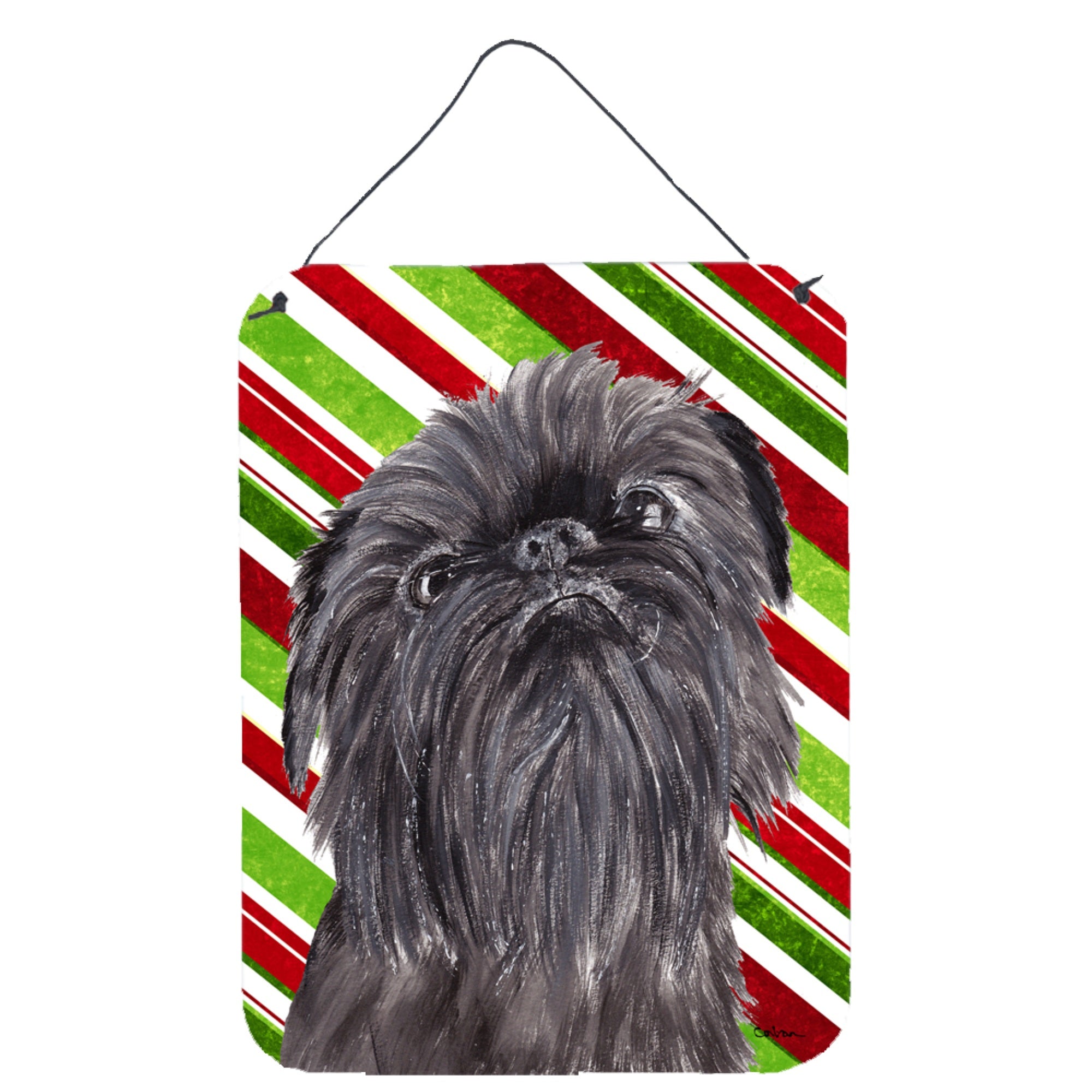 Carolines Treasures SC9615DS1216 Brussels Griffon Candy Cane Christmas Wall or Door Hanging Prints 16 x 12