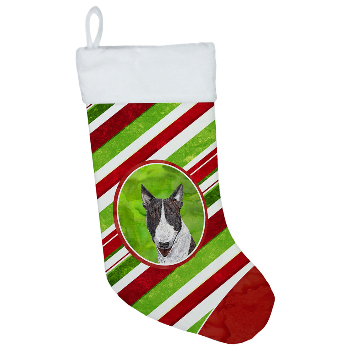 CarolineS Treasures Sc9617Cs Bull Terrier Candy Cane Christmas Stocking, 11 X 18 Inch  Inch , Mulitcolor