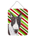 Carolines Treasures SC9617DS1216 Bull Terrier Candy Cane Christmas Aluminium Metal Wall or Door Hanging Prints 16 x 12