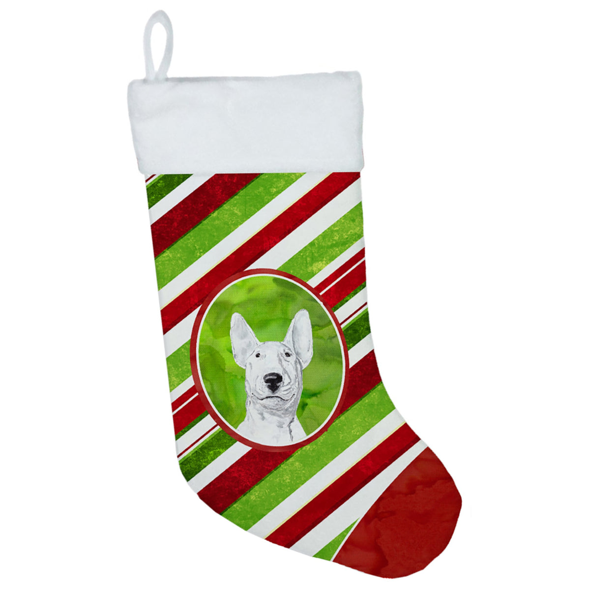 CarolineS Treasures Sc9618Cs Bull Terrier Candy Cane Christmas Stocking, 11 X 18 Inch  Inch , Mulitcolor