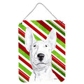 Carolines Treasures SC9618DS1216 Bull Terrier Candy Cane Christmas Aluminium Metal Wall or Door Hanging Prints 16 x 12