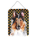 Carolines Treasures Collie Candy Corn Halloween Wall or Door Hanging Prints 16 x 12