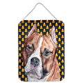 Carolines Treasures SC9656DS1216 Staffordshire Bull Terrier Staffie Candy Corn Halloween Wall or Door Hanging Prints 16 x 12