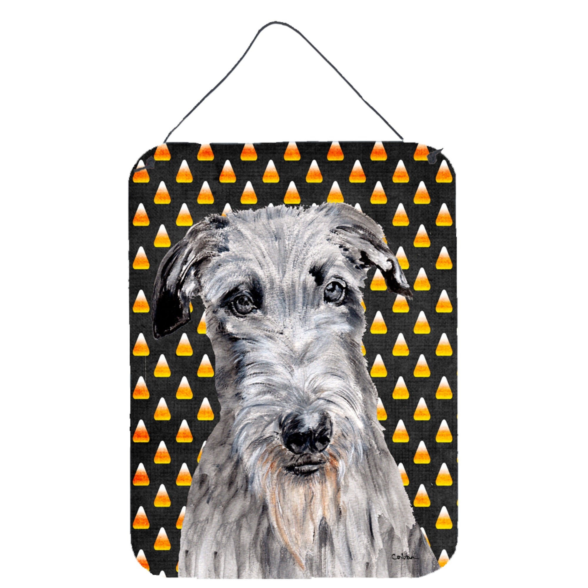Carolines Treasures SC9658DS1216 Scottish Deerhound Candy Corn Halloween Wall or Door Hanging Prints 16 x 12