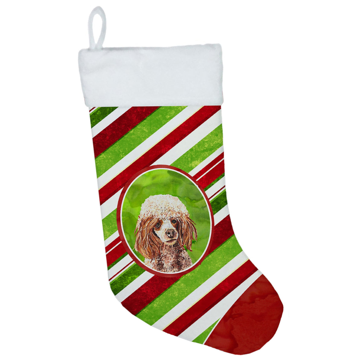 CarolineS Treasures Red Miniature Poodle Candy Cane Christmas Stocking, 11 X 18 Inch  Inch , Mulitcolor