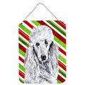 Carolines Treasures White Standard Poodle Candy Cane Christmas Wall or Door Hanging Prints 16 x 12