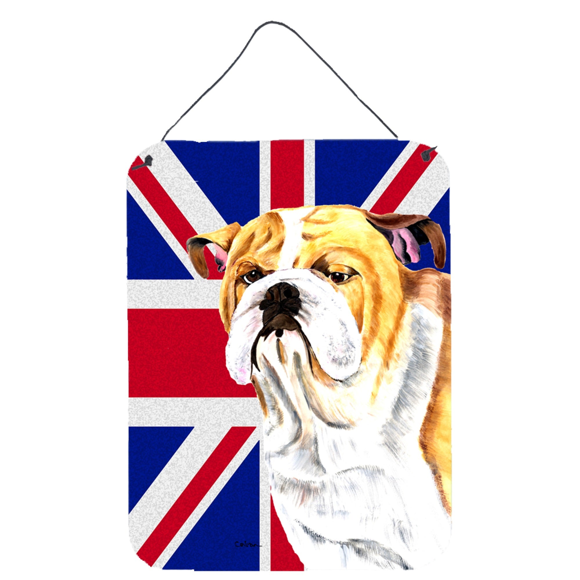 Carolines Treasures Bulldog English with English Union Jack British Flag Wall or Door Hanging Prints 16 x 12