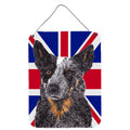 Carolines Treasures SC9853DS1216 Australian Cattle Dog with English Union Jack British Flag Wall or Door Hanging Prints 16 x 