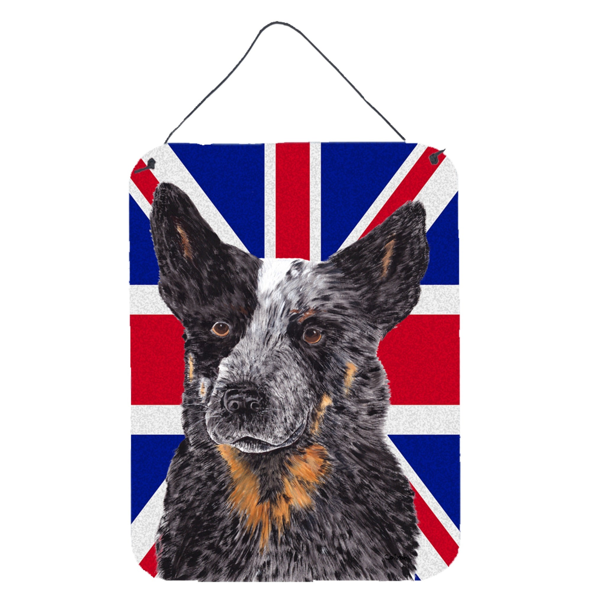 Carolines Treasures SC9853DS1216 Australian Cattle Dog with English Union Jack British Flag Wall or Door Hanging Prints 16 x 