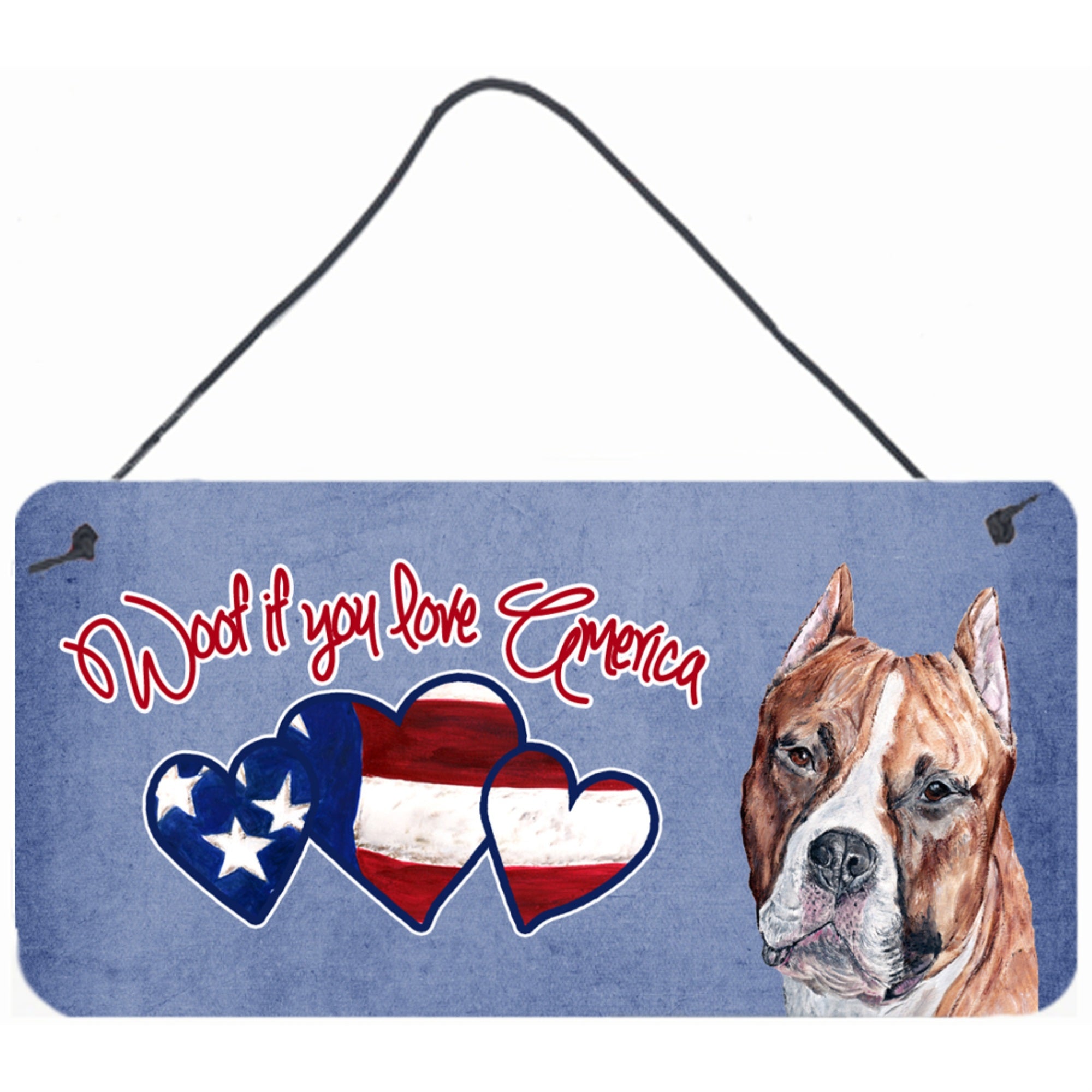 Carolines Treasures SC9904DS612 Woof If You Love America Boxer Wall or Door Hanging Prints 6 x 12