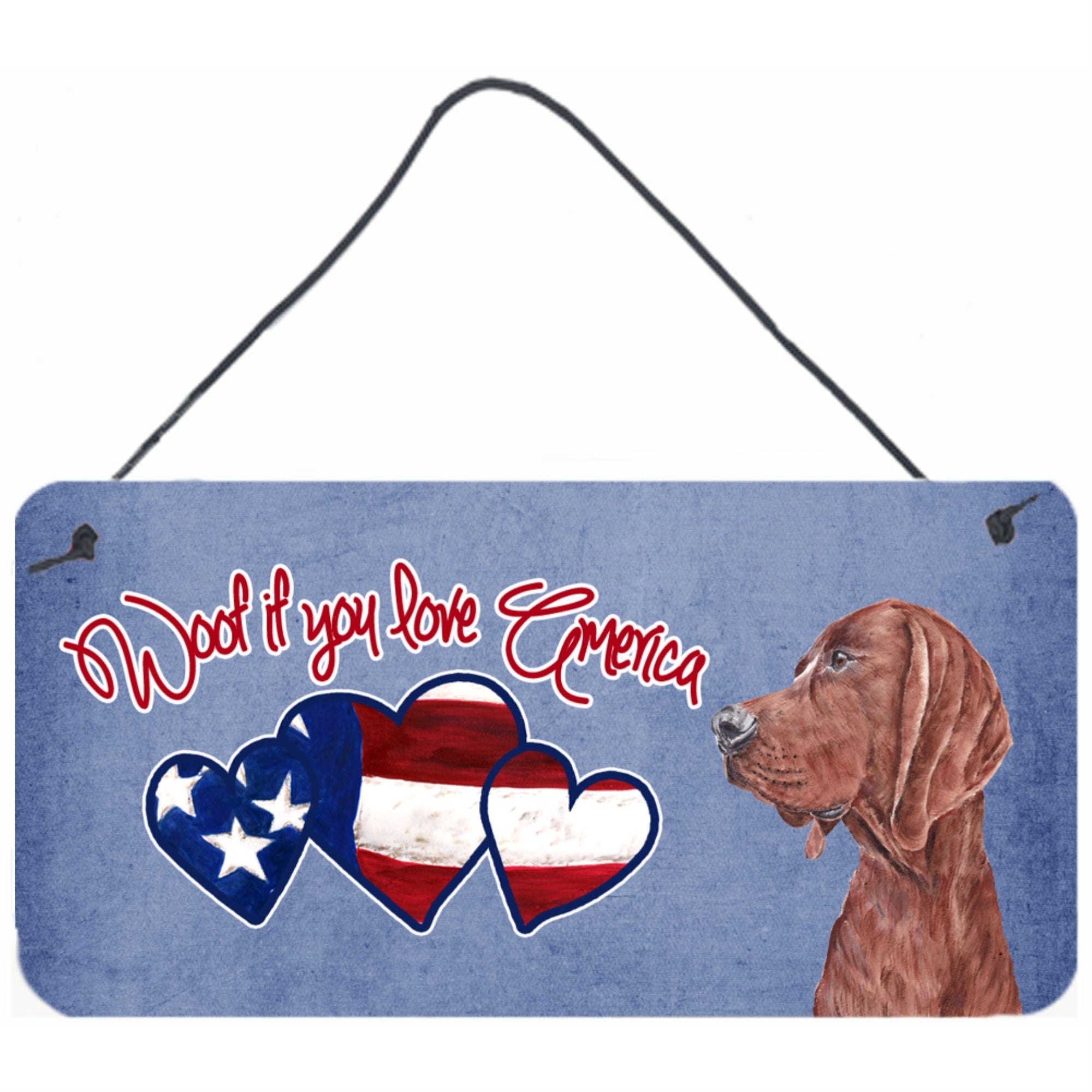 Carolines Treasures Woof If You Love America Redbone Coonhound Wall or Door Hanging Prints 6 x 12