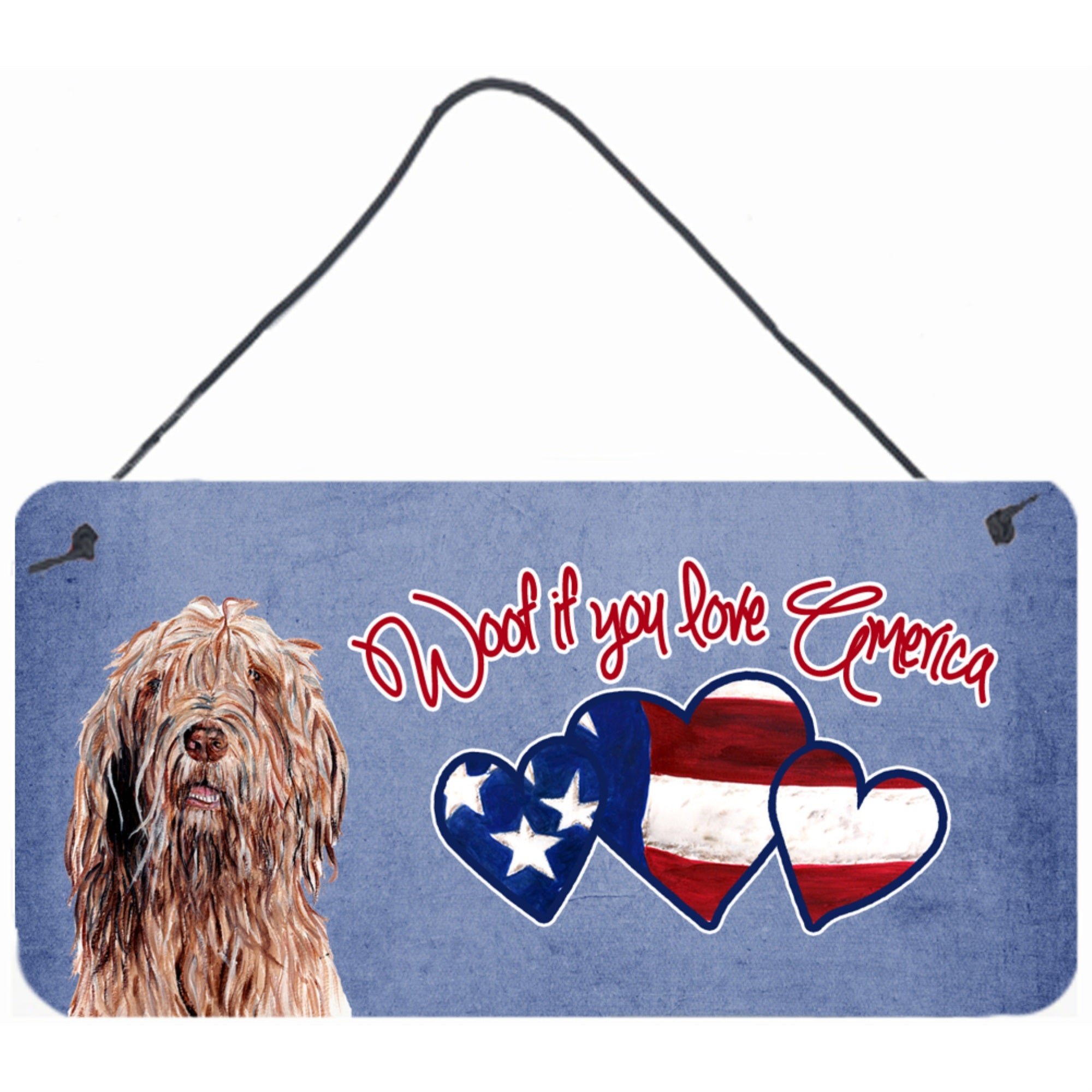 Carolines Treasures SC9909DS612 Woof If You Love America Otterhound Wall or Door Hanging Prints 6 x 12