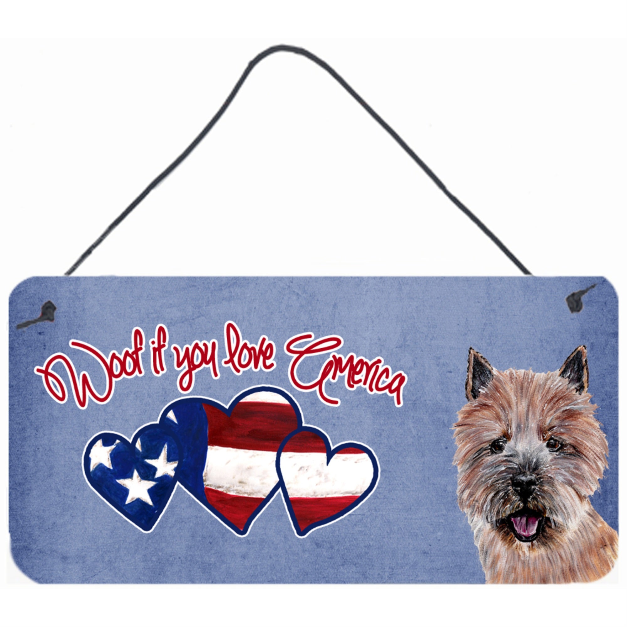 Carolines Treasures SC9910DS612 Woof If You Love America Norwich Terrier Wall or Door Hanging Prints 6 x 12