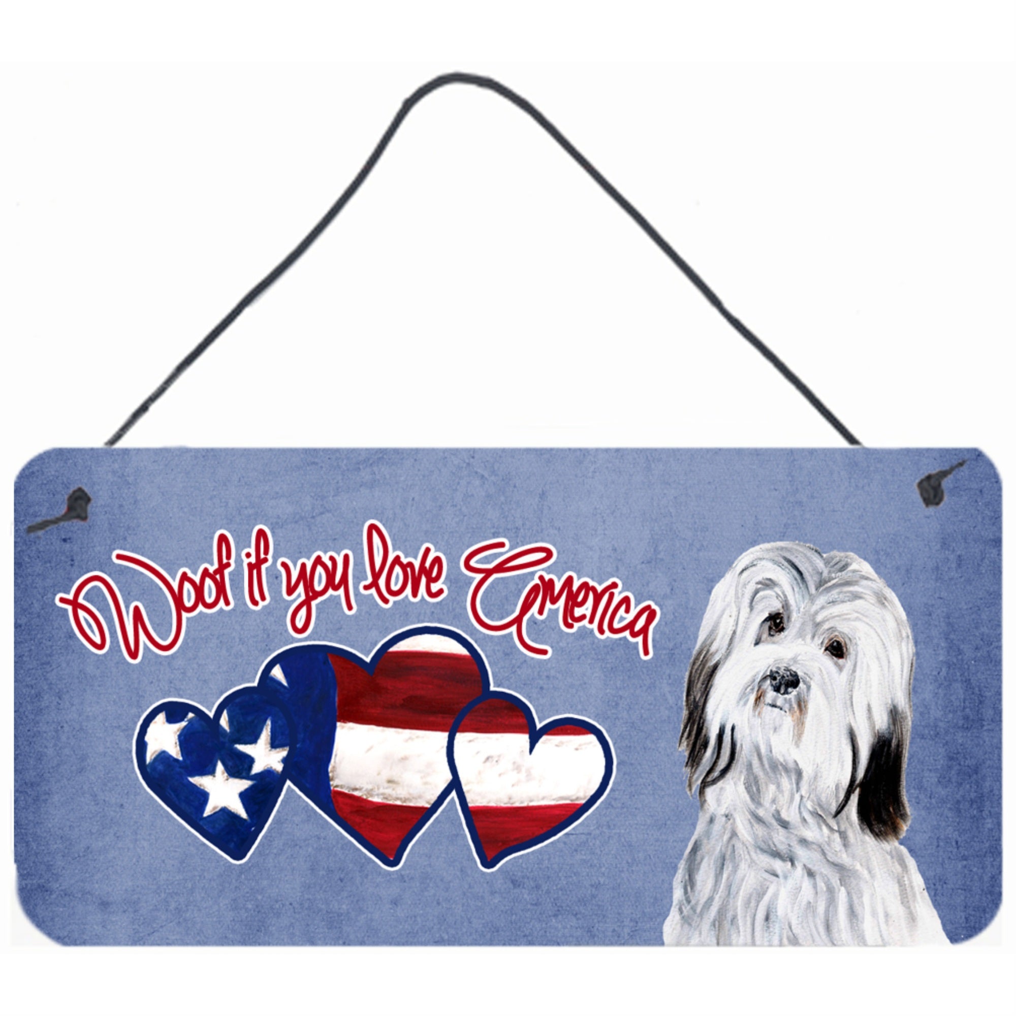 Carolines Treasures SC9913DS612 Woof If You Love America Shih Tzu Wall or Door Hanging Prints 6 x 12