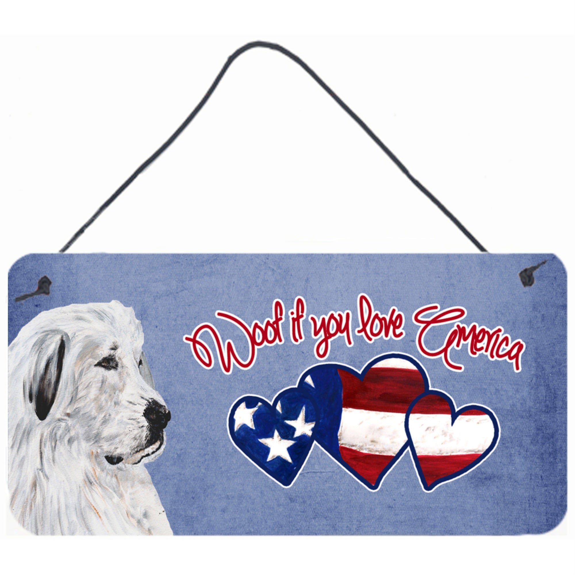 Carolines Treasures Woof If You Love America Great Pyrenees Wall or Door Hanging Prints 6 x 12