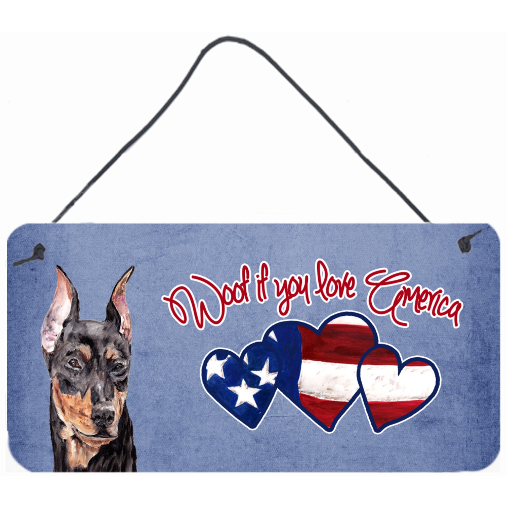 Carolines Treasures Woof If You Love America German Pinscher Wall or Door Hanging Prints 6 x 12