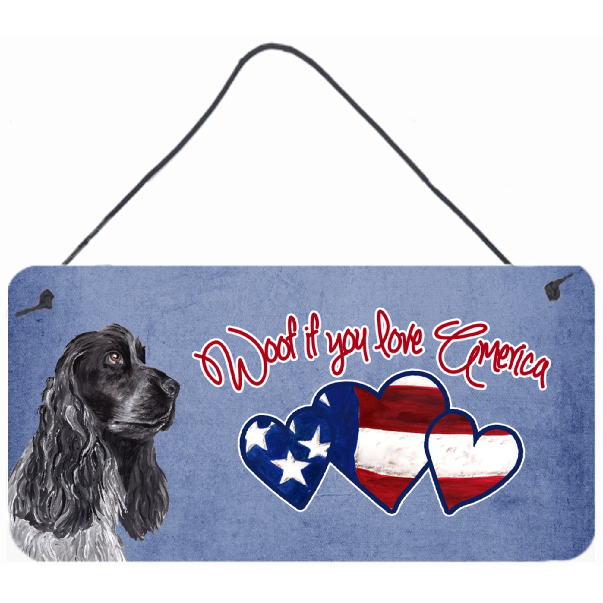Carolines Treasures SC9920DS612 Woof If You Love America Cocker Spaniel Wall or Door Hanging Prints 6 x 12