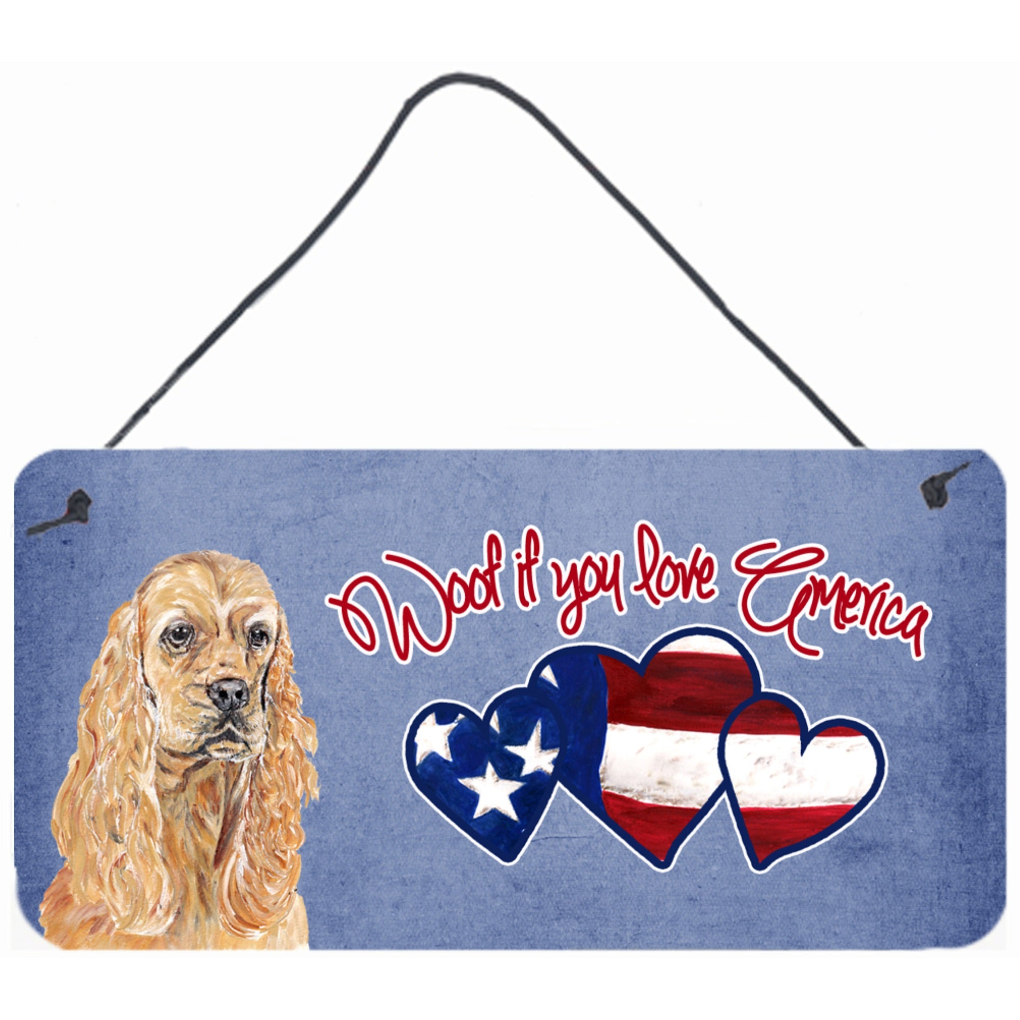 Carolines Treasures SC9922DS612 Woof If You Love America Cocker Spaniel Wall or Door Hanging Prints 6 x 12
